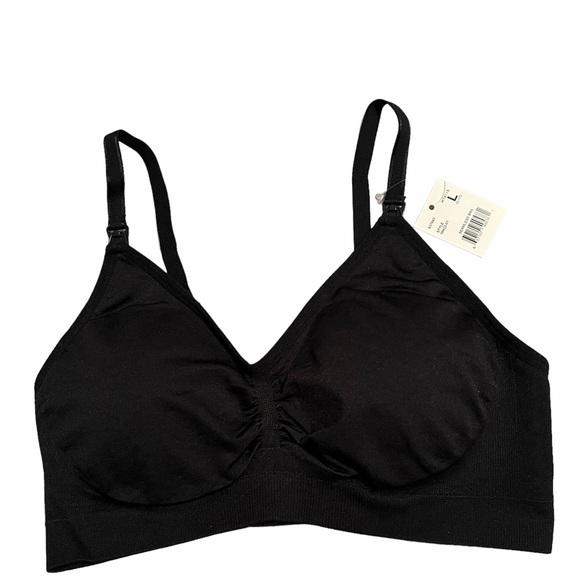 NEW! Lot of 3 Motherhood Maternity Black Seamless Nursing Bras Size Large - Picture 5 of 12